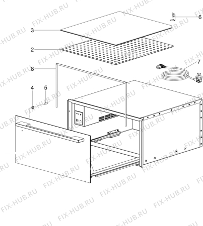 Взрыв-схема комплектующей Electrolux WS290SLSP - Схема узла Housing, inner